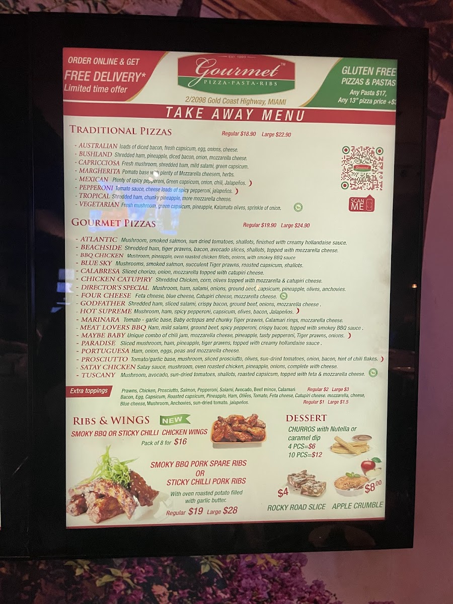 Menu Gourmet Pizza & Pasta Ribs Miami-3