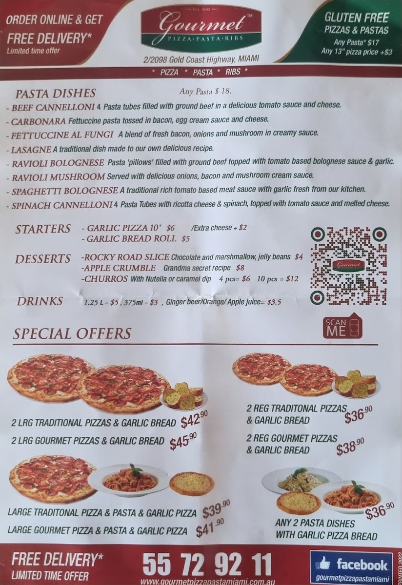 Menu Gourmet Pizza & Pasta Ribs Miami-4