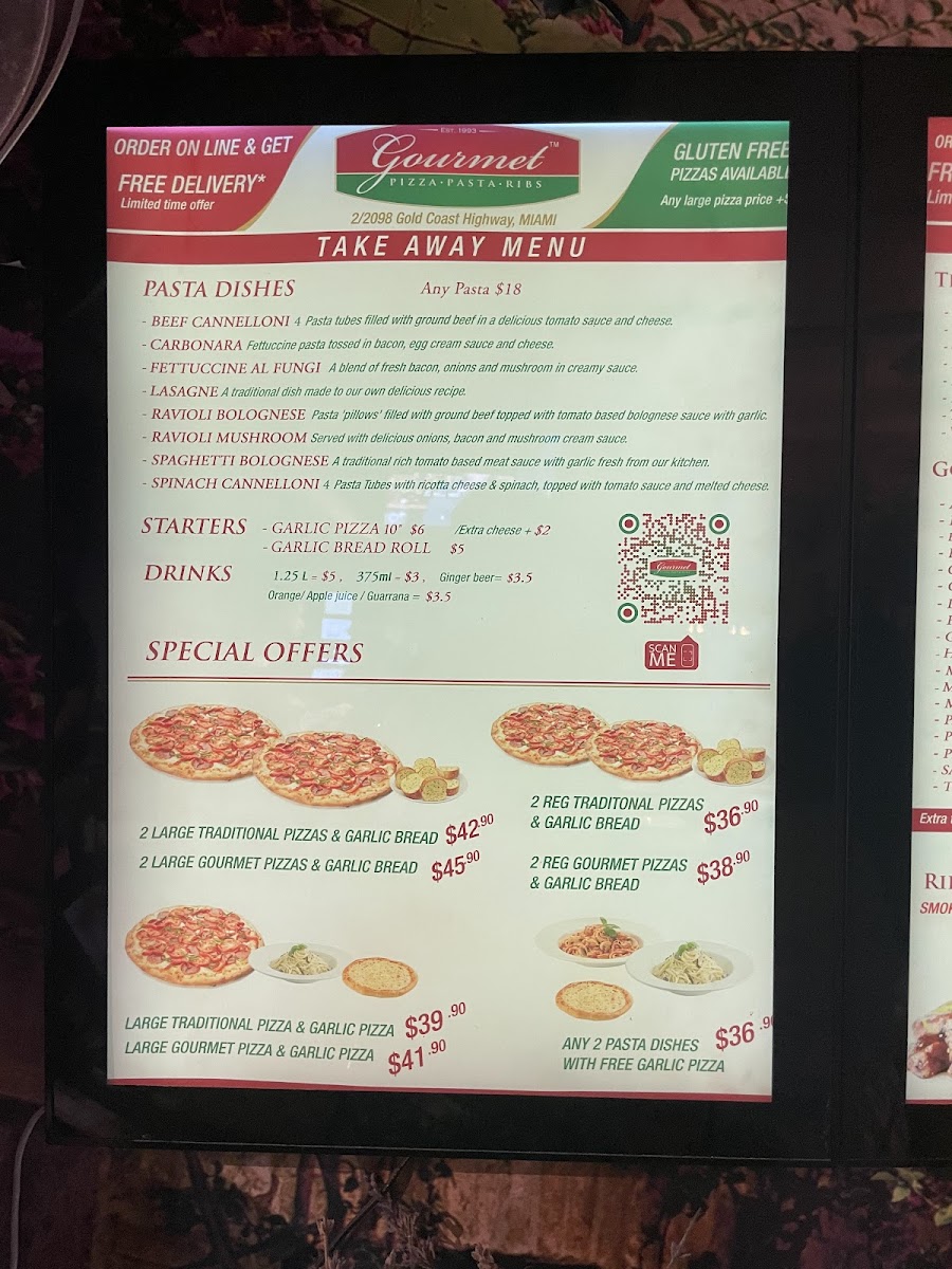 Menu Gourmet Pizza & Pasta Ribs Miami-6