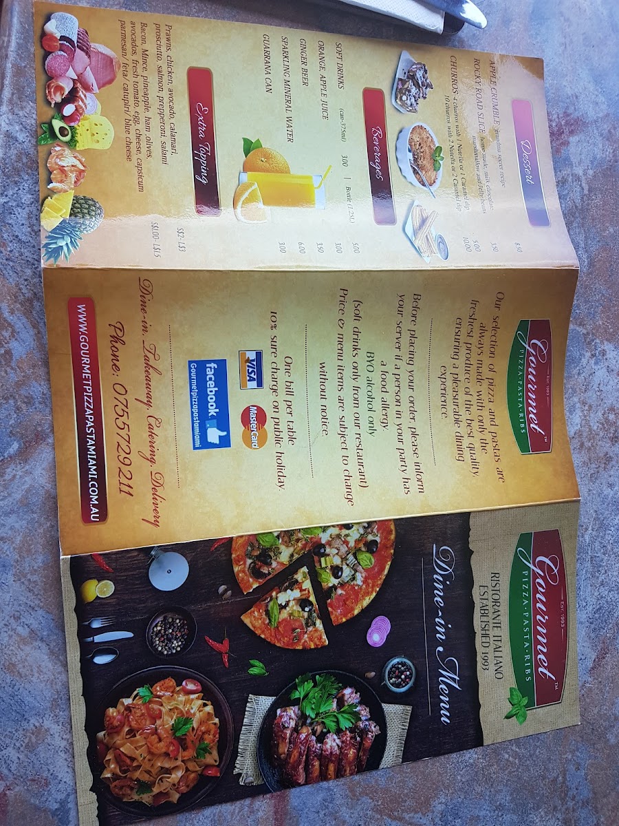 Menu Gourmet Pizza & Pasta Ribs Miami-7